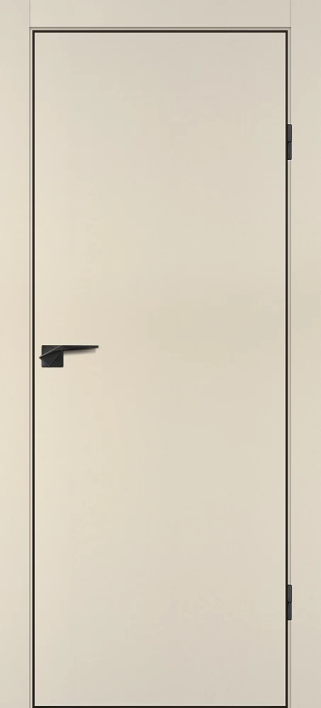 Фото Межкомнатная дверь P-1 кромка ABS черная c 4-х ст. Бежевый матовый