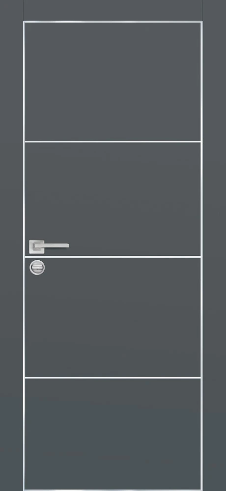 Фото Межкомнатная дверь PX-2  AL кромка с 4-х ст. Графит матовый