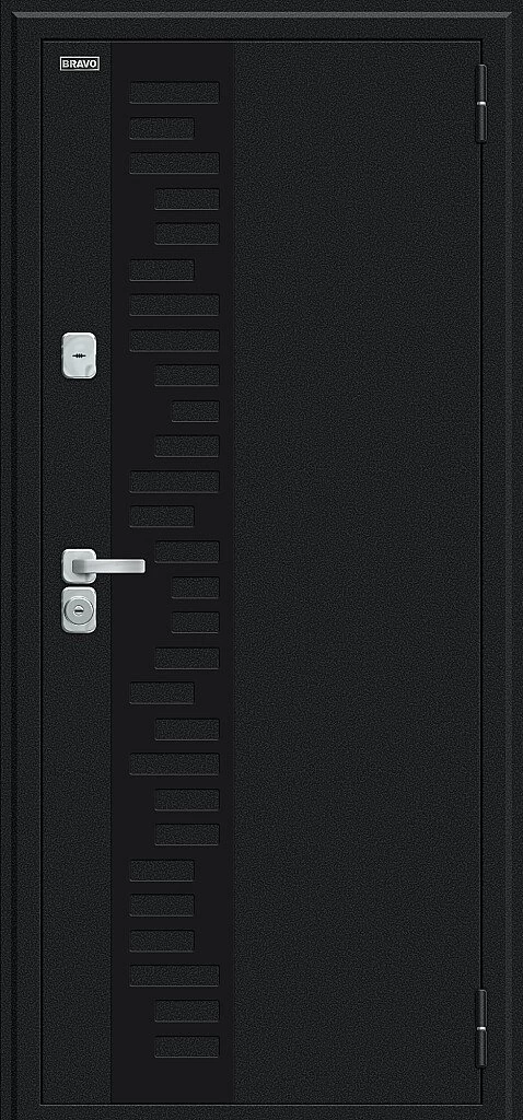 Фото Входная дверь Thermo Флэш Декор-2 Букле черное/Wenge Veralinga BR5310 внешняя сторона